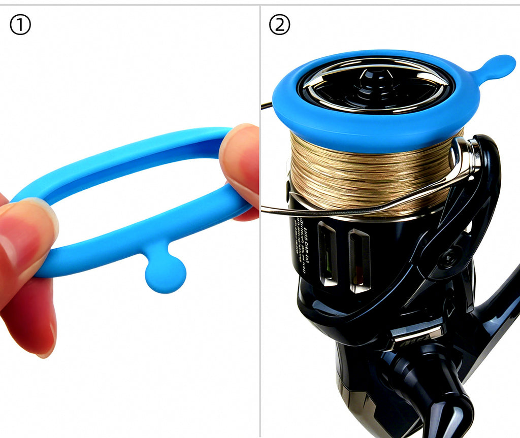 Silicone Spinning Reel Spool Cover & Line Stopper, 2 or 5 Pack – product photo