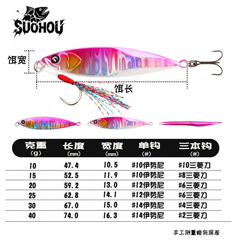 Long-Cast Lure, 10–40 g (0.35–1.4 oz), Unrigged or Double Hook – product photo