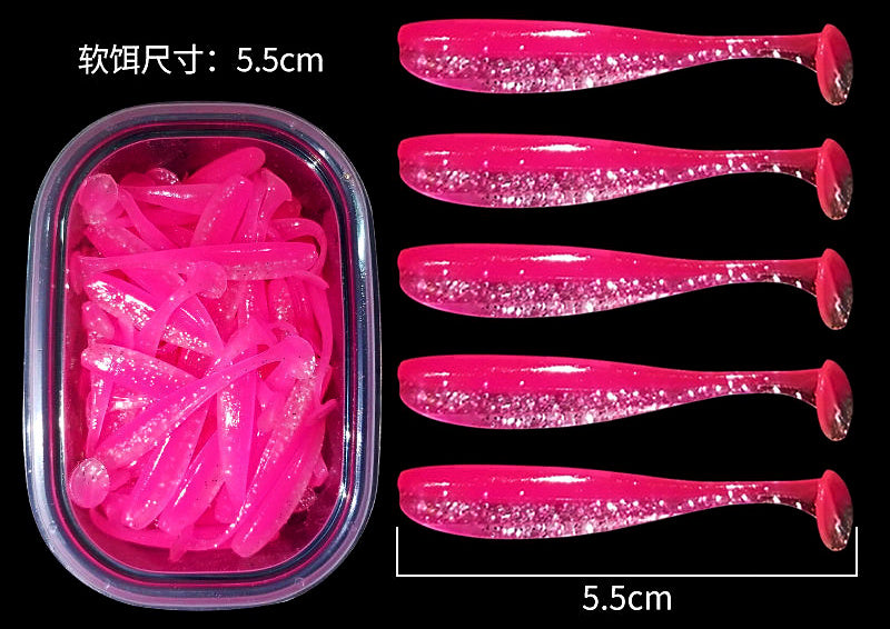 T-Tail Soft Plastic Swimbait Grubs, 5.5–7 cm (2.2–2.8 in) – product photo