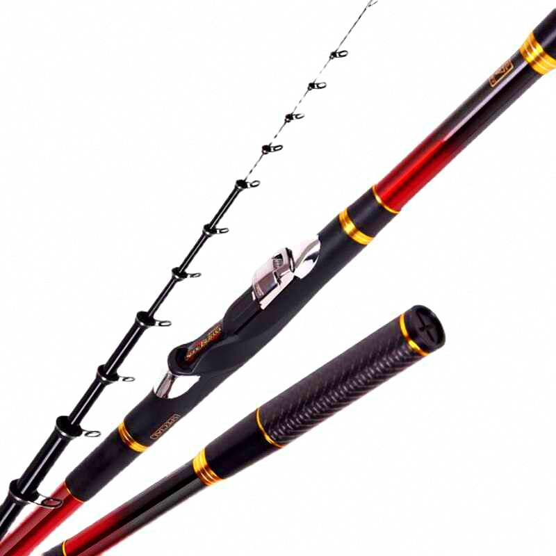 5 m Carbon Rock Fishing Rod, 5-Section, Hard Action – product photo