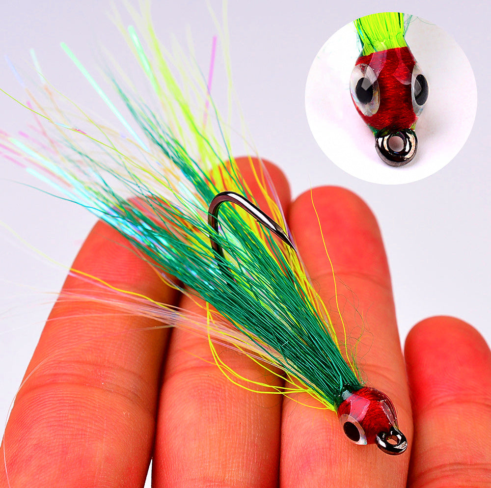 Feather Dressed Single Hook, Barbed, 5-Pack – product photo