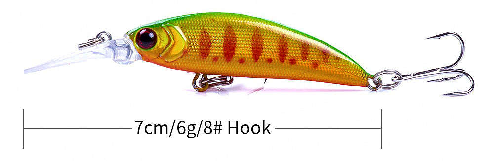 Long Lip Minnow Hard Bait, 7 cm, 6 g (0.21 oz) – product photo