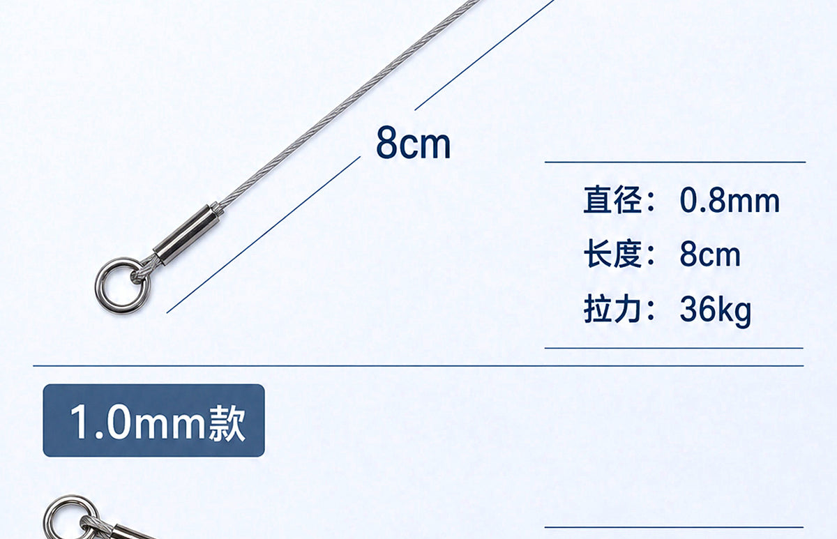 Coated Stainless Wire Leaders, 8–10 cm (3.1–3.9 in), 5-Pack – product photo