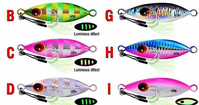 Slow Pitch Metal Jig with Double Hooks, 10–60 g (0.4–2.1 oz) – product photo
