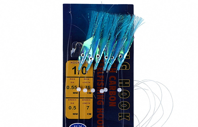 Fish Skin Bait Rig, Size 1/0 Hooks, Saltwater Boat Fishing – product photo