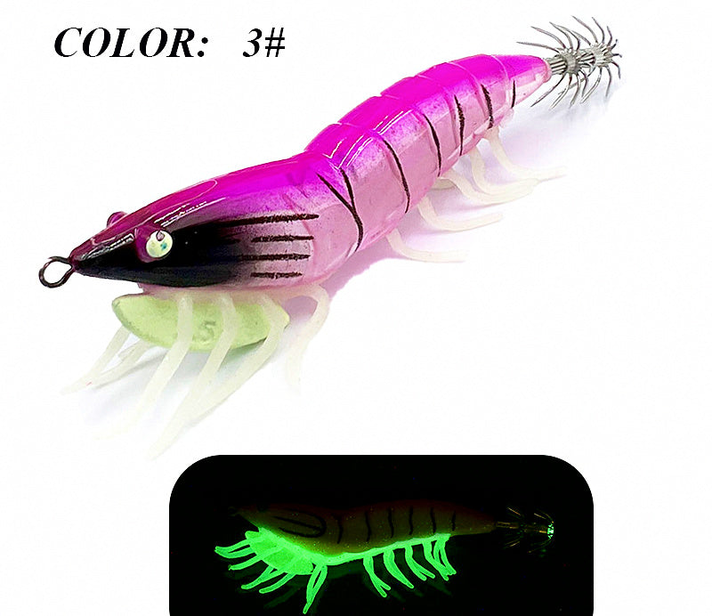 Glow Squid Jig with Rattle, Shrimp Style, Size 3.0 / 3.5 – product photo