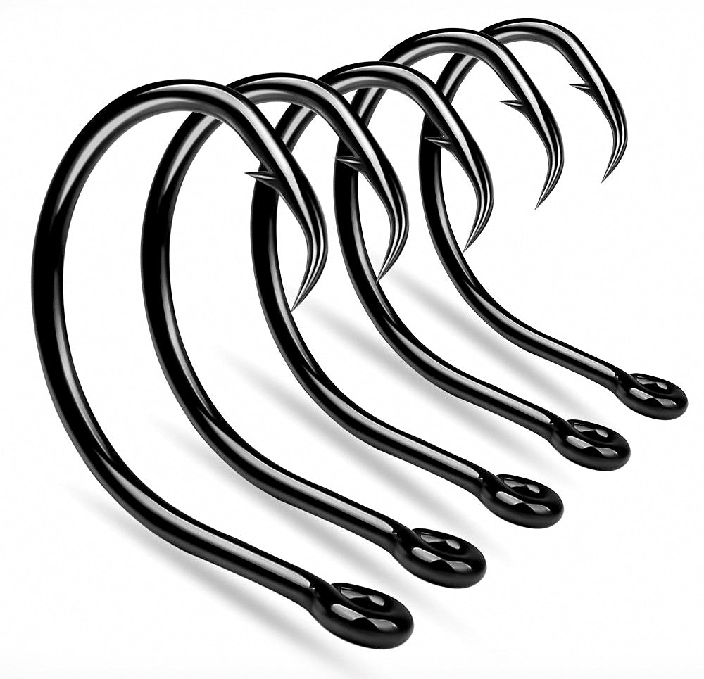 High-Carbon Steel Saltwater Boat Hooks, 10-Pack, #4 to 10/0 – product photo