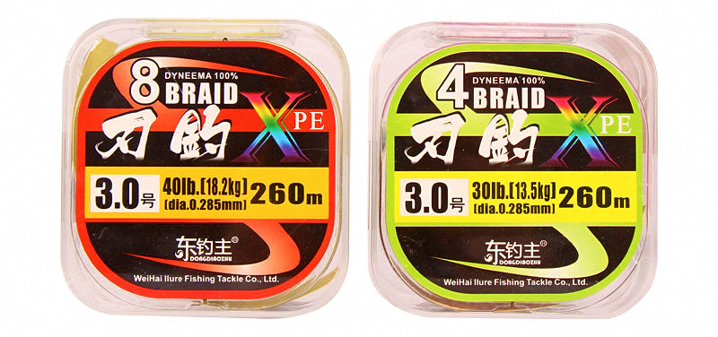 PE Braided Fishing Line, 4 or 8 Strand, 260 m (284 yd) – product photo