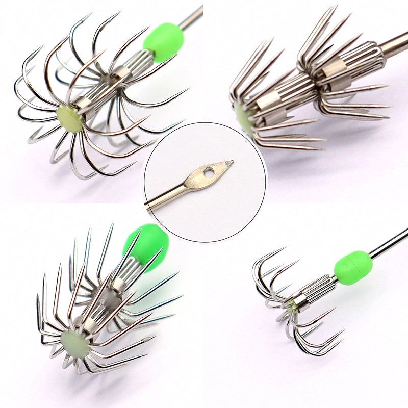 Stainless Steel Squid Umbrella Hook, Single or Double Layer – product photo