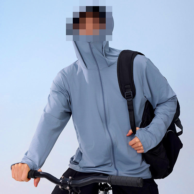 Men's Hooded Sun Shirt, Lightweight, Removable Brim – product photo