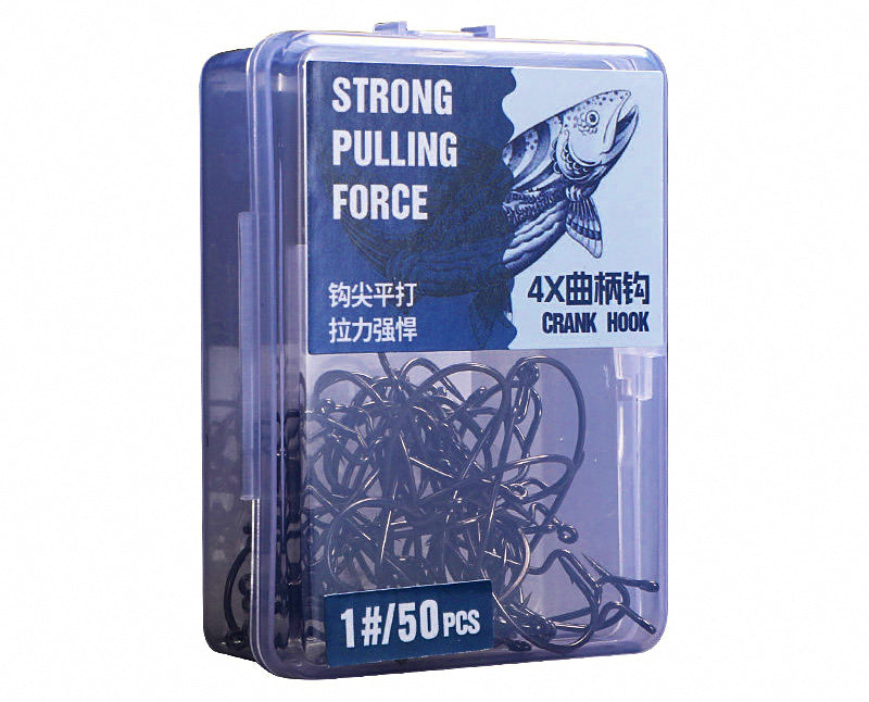 Offset Worm Hooks, 50-Pack, Sizes 8 to 3/0 – product photo