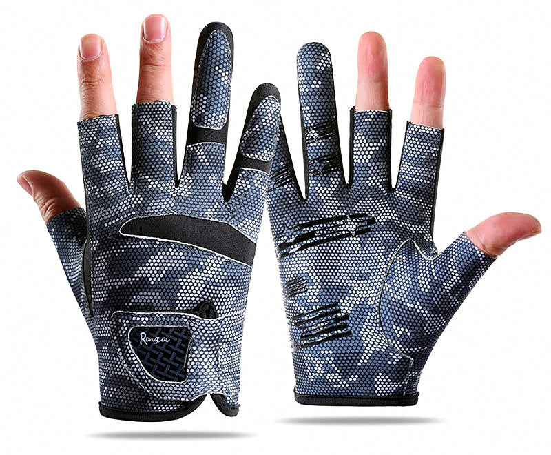 Fishing Gloves, Three-Finger or Half-Finger, Sun & Grip – product photo