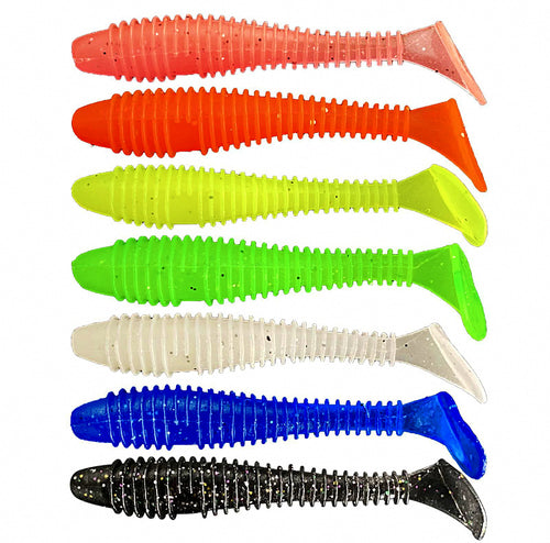 Curly T-Tail Grub Soft Bait, 5.5–7.5 cm (2.2–3 in)