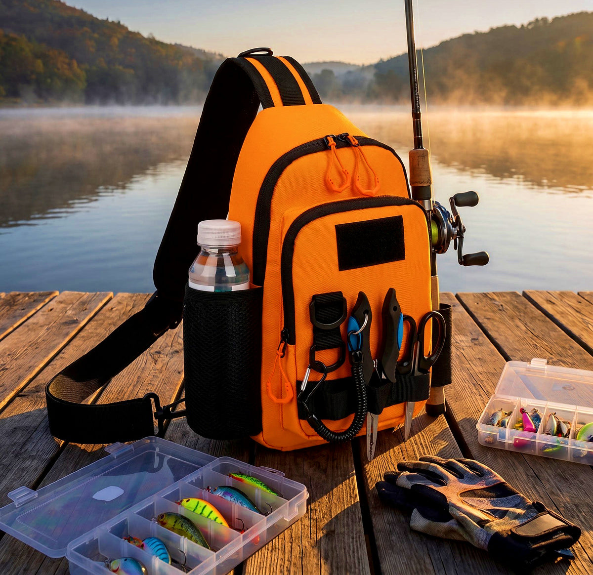 Fishing Waist Bag & Cross-Body Tackle Bag, Nylon – product photo