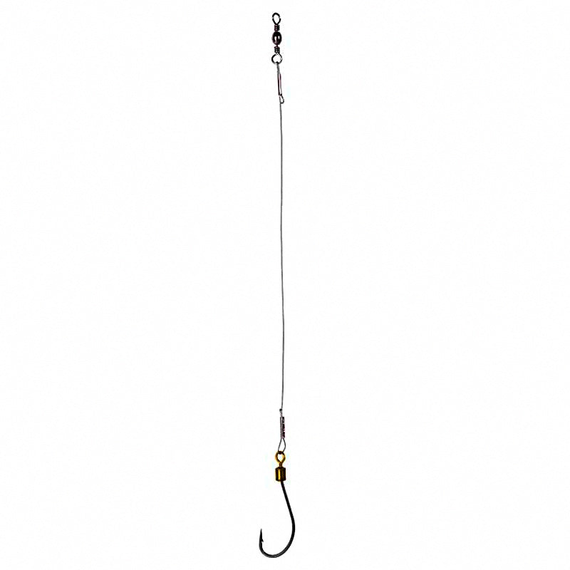 Pre-Tied Wire Snelled Single Hooks, 10 Pack