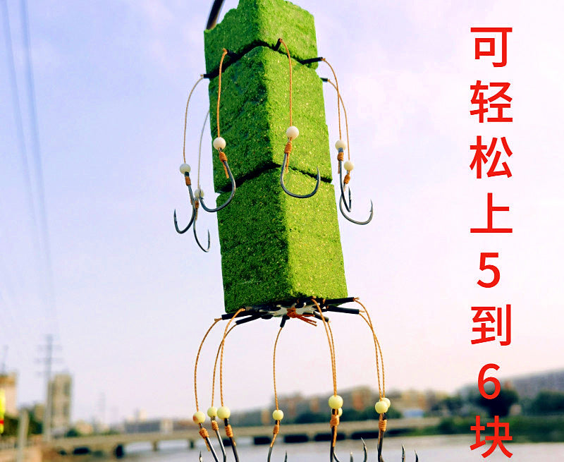 Hand-Tied 8-Hook Explosion Hook Rigs, Silver & Bighead Carp – product photo