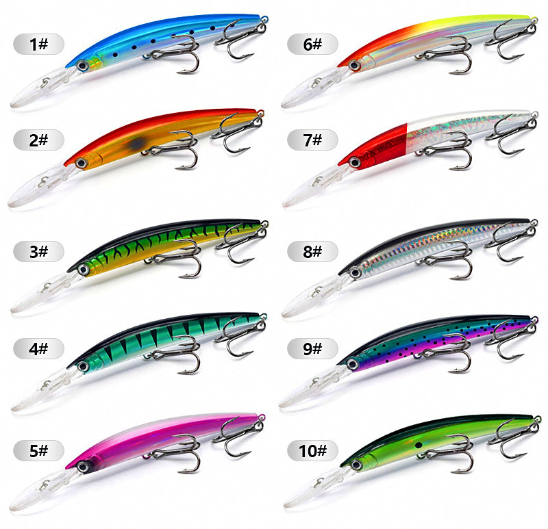 Long Lip Minnow Hard Bait, 17 cm (6.7 in), 27 g (0.95 oz) – product photo