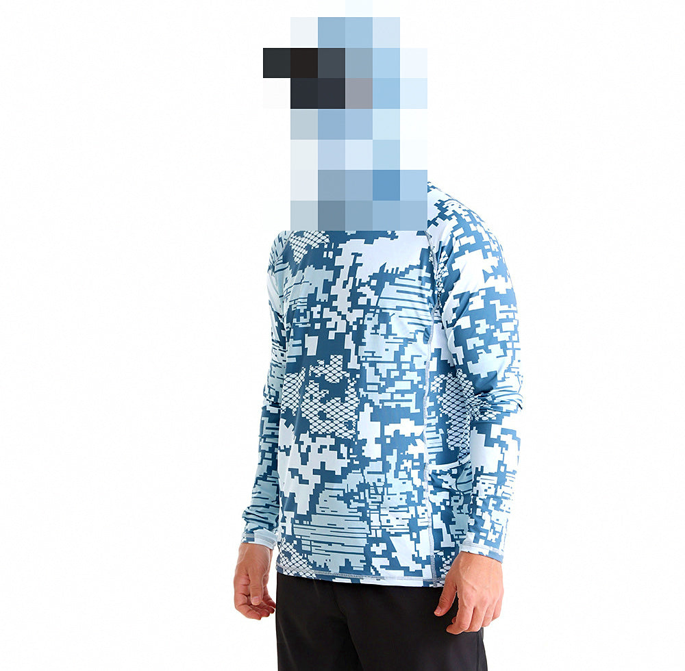 Hooded Fishing Sun Shirt with Face Mask, Quick-Dry UPF – product photo