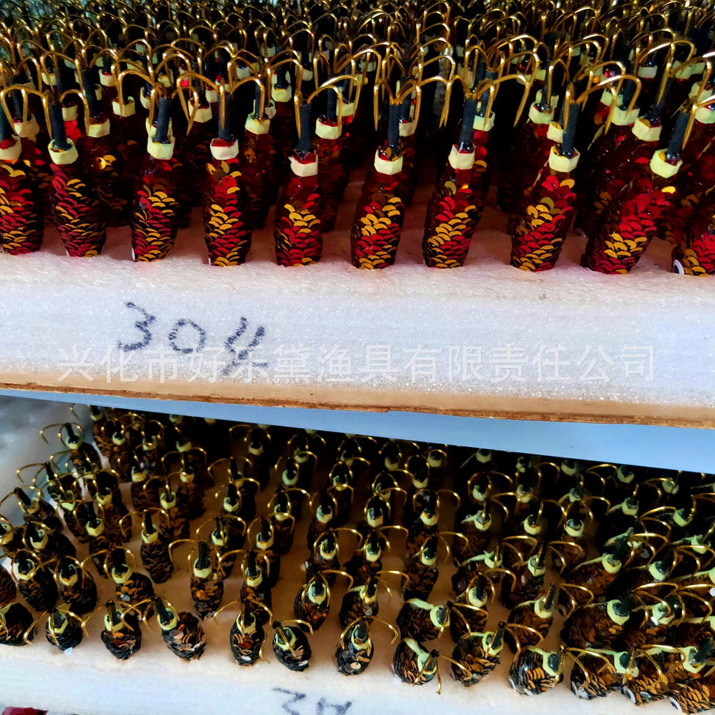 Glow Squid Jig, Big Eye Shrimp Cloth Wrap, Assorted Colors – product photo