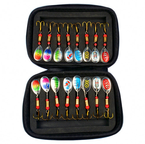 16-Piece Spinner & Spoon Lure Kit with Carry Bag