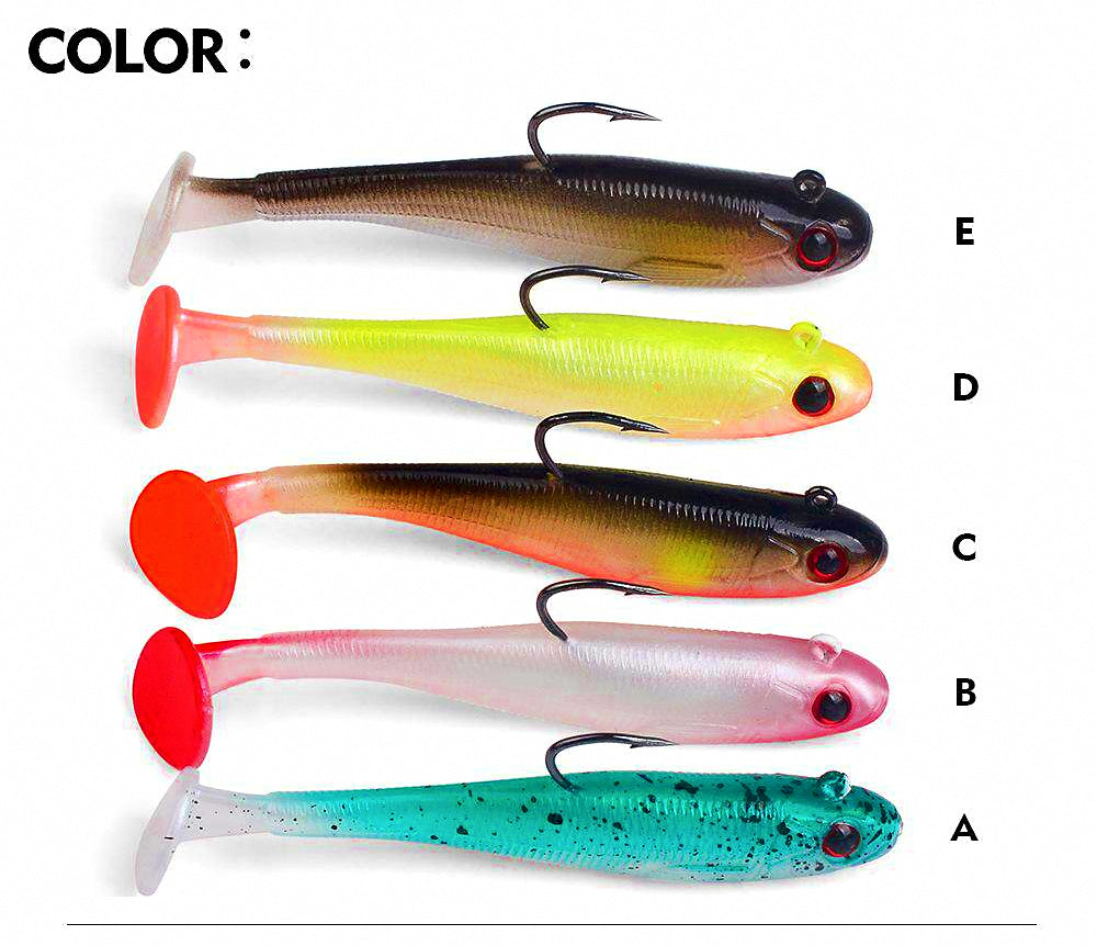 T-Tail Soft Swimbait, 5-Pack, 7–9 cm (2.8–3.5 in) – product photo