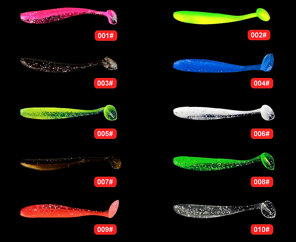 Two-Tone T-Tail Soft Swimbait, 30 Pack, 5.5–7.2 cm (2.2–2.8 in) – product photo