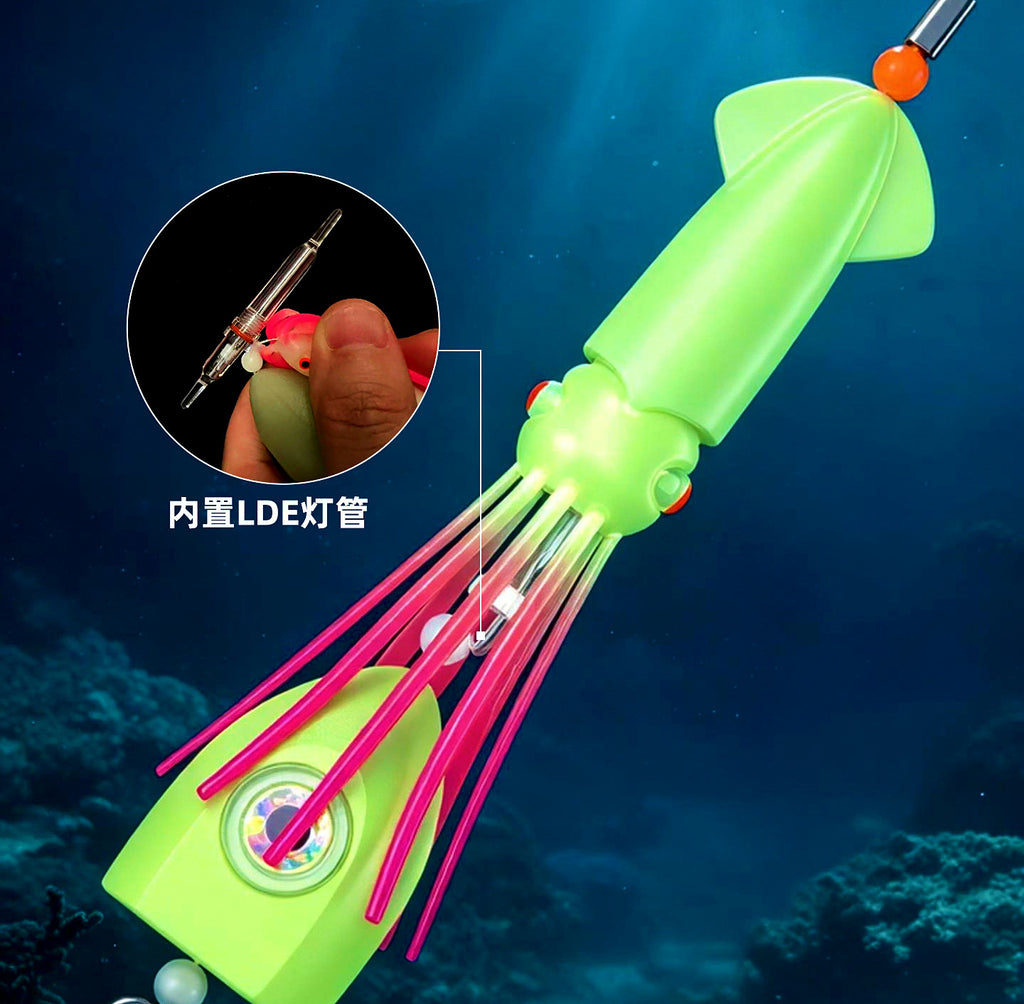 Luminous Cutlassfish (Hairtail) Rig, Squid Head Hooks – product photo