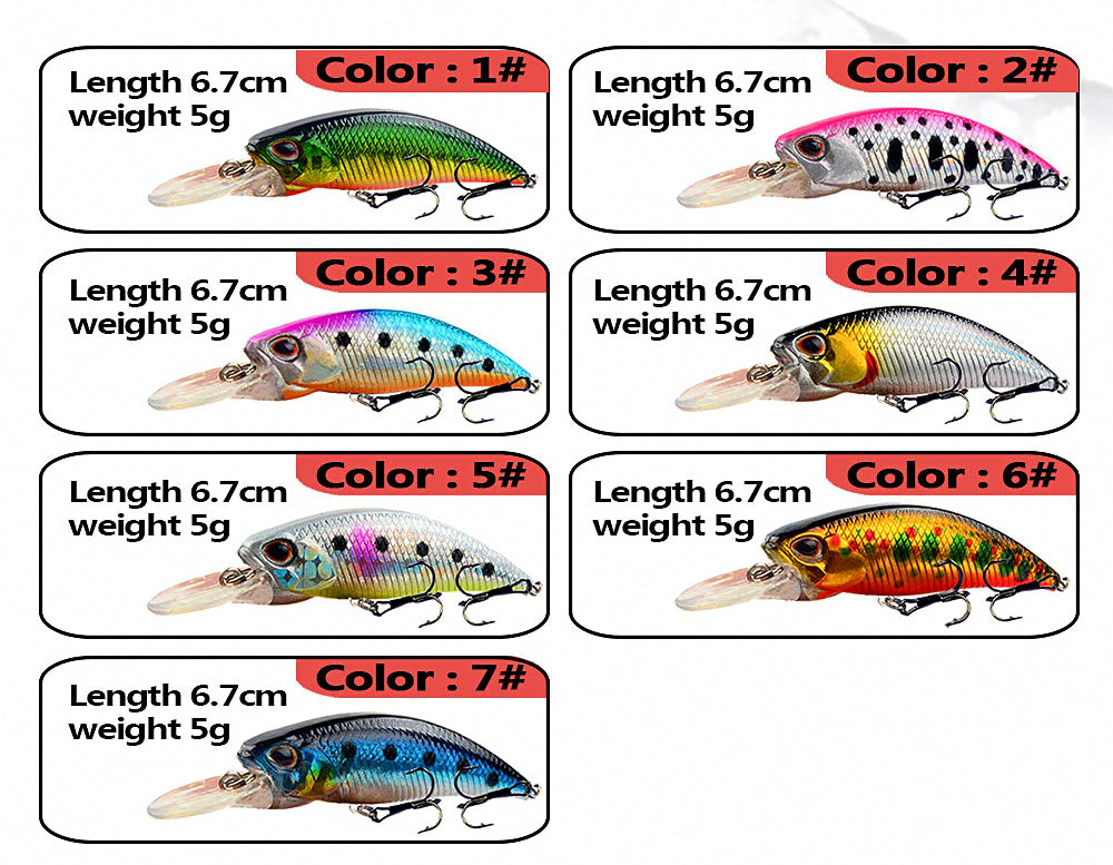 Long-Lip Minnow Hard Bait, 6.7 cm (2.6 in), 5 g (0.18 oz) – product photo
