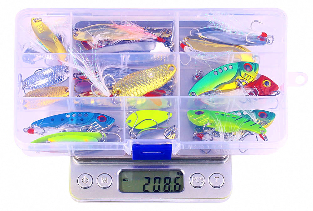 Lure Assortment Kit: Metal Jigs, VIB & Spoons, 209 g (7.4 oz) – product photo