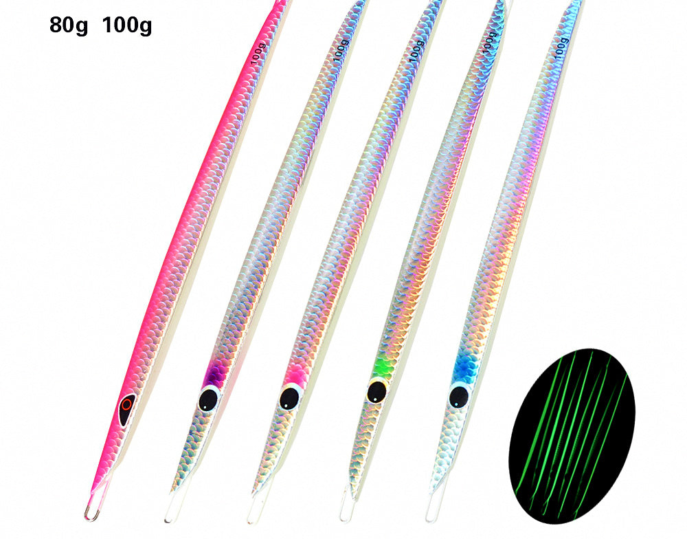 UV Long Metal Jig, 80 g and 100 g (2.8 oz, 3.5 oz) – product photo