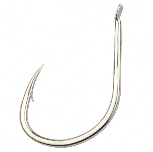 Slow Pitch Single Hook, Barbed, Bright Tin, 1/0–4/0
