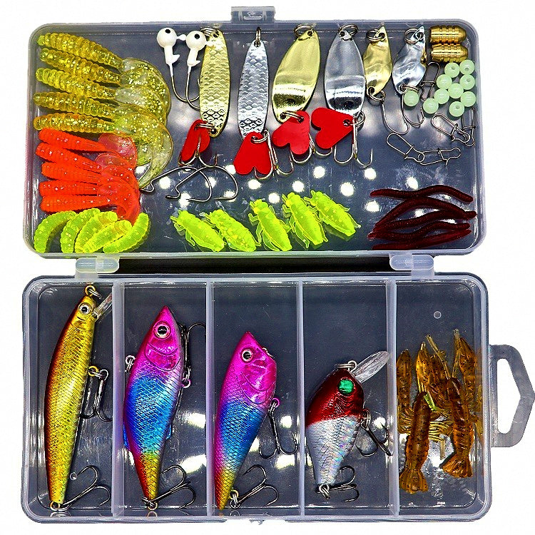 Fishing Lure Assortment Kit, Soft Baits, Jig Heads & Hooks
