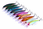 Floating Minnow Lure, 11 cm (4.3 in) 13.4 g (0.47 oz), 10-Color Set – product photo