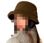 Knit Bucket Hat, Short Brim, Solid Color, One Size