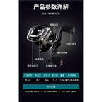 Round Baitcasting Reel, 7.2:1, 8 Bearings, Magnetic Brake