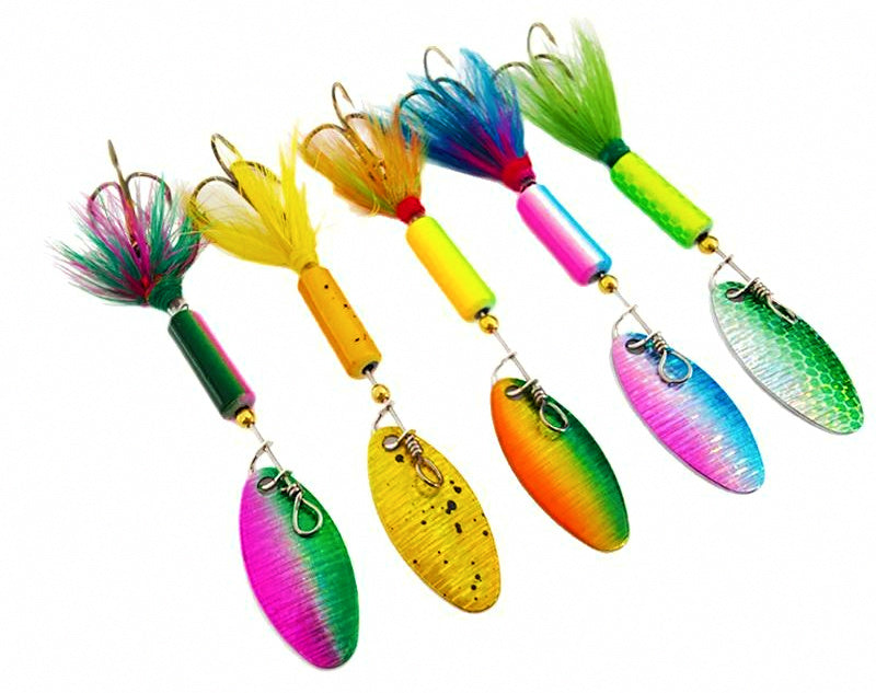 Spinner Spoon Lure, Feathered Hook, 4.3/7/9 g (0.15/0.25/0.32 oz) – product photo