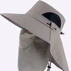 Wide Brim Fishing Bucket Hat, Sun Hat with Optional Face Mask