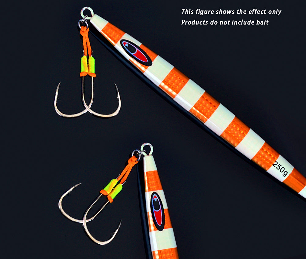 UV Glow Jig Hooks, Single or Double, 10-Pack, Sizes 13–22 – product photo