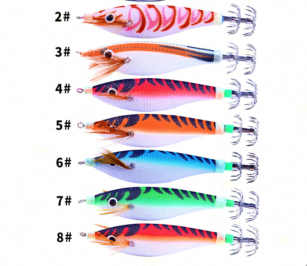 Wood Shrimp Squid Jig, 10 cm (3.9 in), 9.6 g (0.34 oz) – product photo