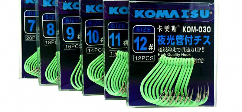 Glow Tube Hooks for Saltwater Boat Fishing, Sizes 3–12 – product photo