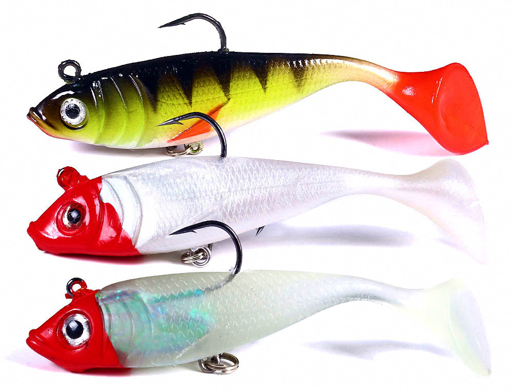 Lead Head Soft Swimbait, T-Tail, Double Hook, 18.5 g (0.65 oz) – product photo