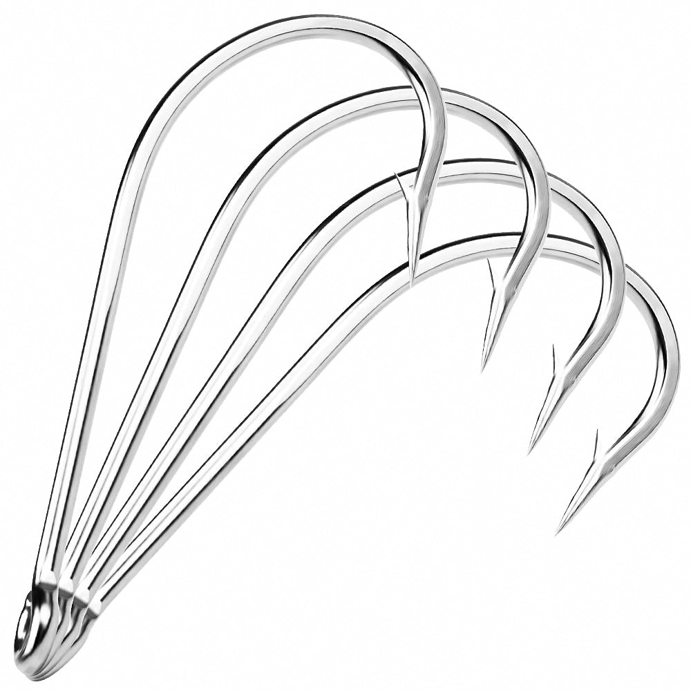 Live Bait Single Hooks with Eye, Barbed, 20-Pack, 3/0–10/0