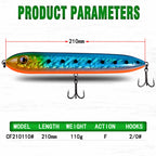 Floating Topwater Pencil Lure, 210 mm (8.3 in) 110 g (3.9 oz) – product photo