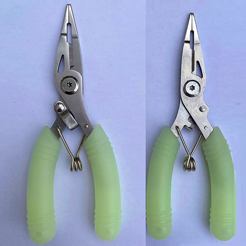 Stainless Steel Fishing Pliers, Glow Handle, Straight Nose