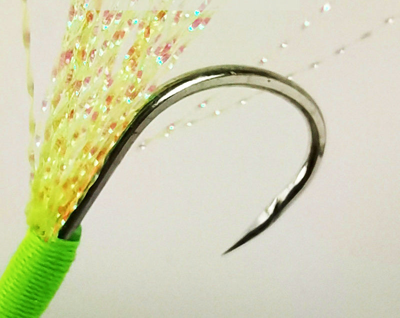 Glow Slow Pitch Double Assist Hook Set, Barbed, 1/0–3/0 – product photo