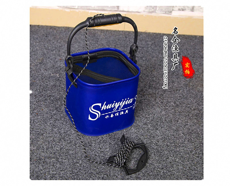 Collapsible Fishing Bucket with Handle, PVC, 20 or 24 cm – product photo