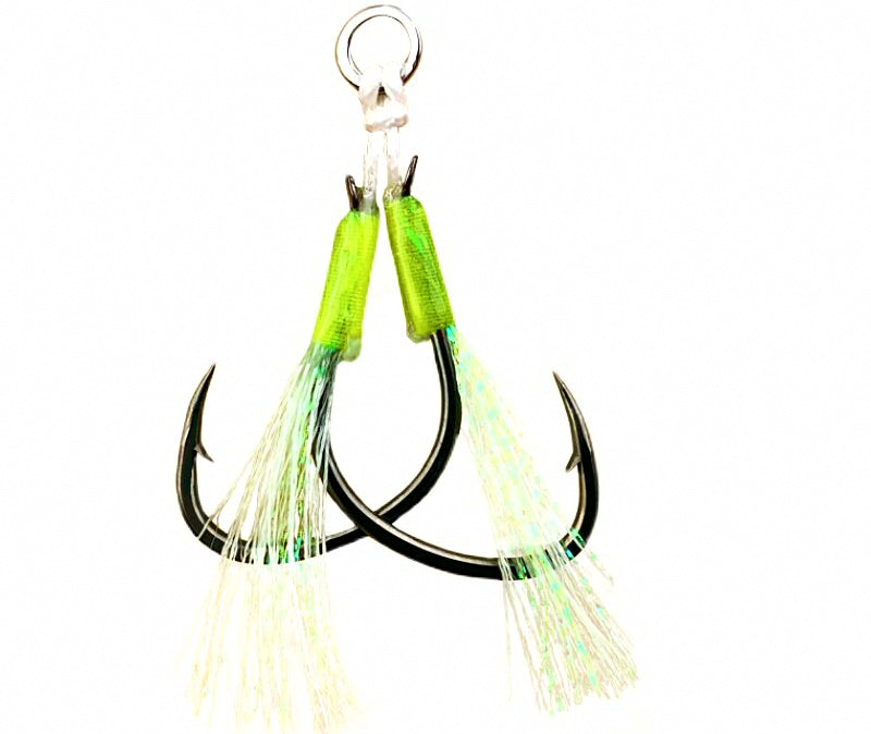 Slow Pitch Jig Double Assist Hooks, Sizes 1/0–4/0 – product photo