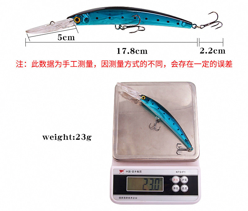 Long Lip Floating Minnow Lure, 23 g (0.8 oz), 20 cm (7.9 in) – product photo