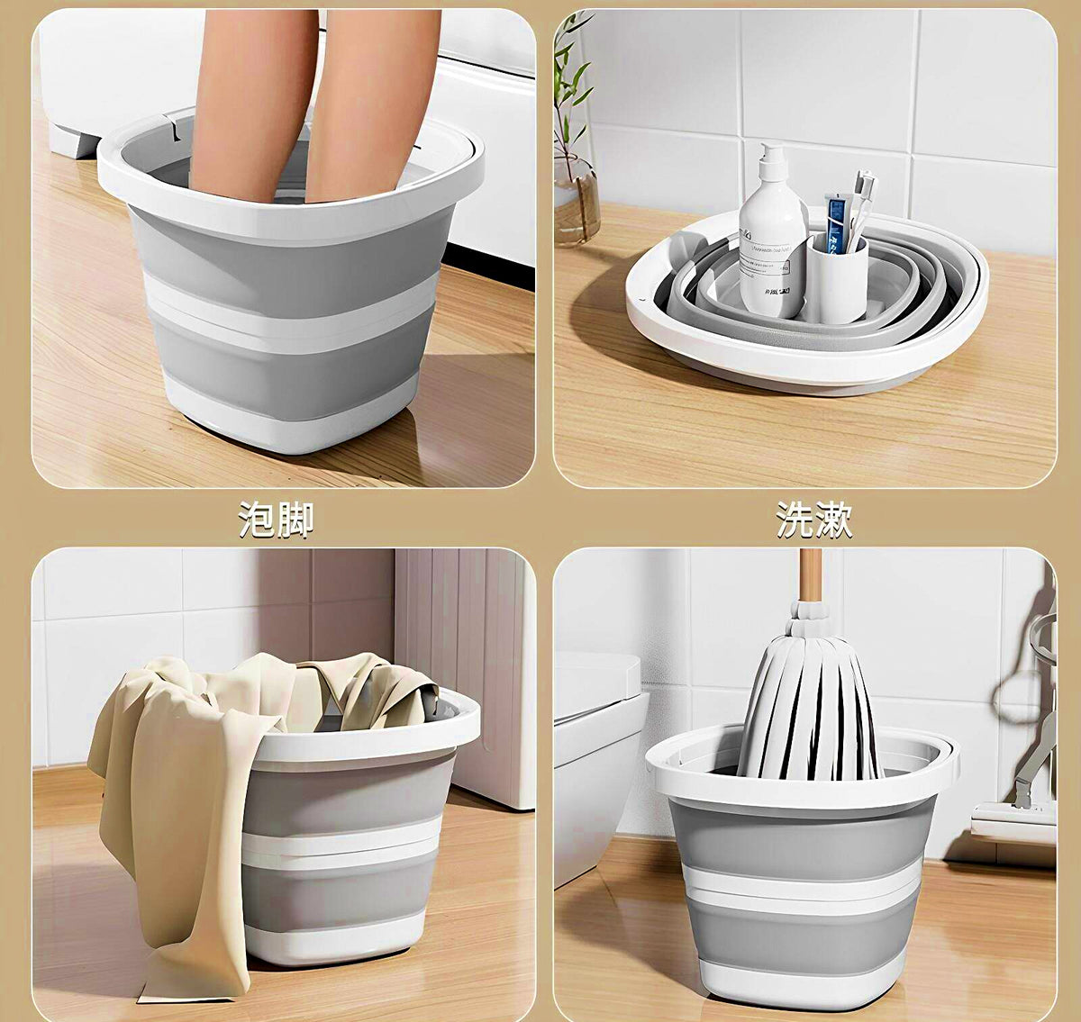 Collapsible Fishing Bucket with Handle, 5 L / 10 L – product photo