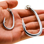 Large Barbed Tuna & Shark Hooks, High Carbon Steel – product photo